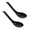 Asian Soup Spoons for Ramen, Pho, Dumplings – Black Melamine,