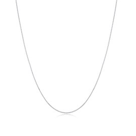 LOVANS Sterling Silver S925 Box Chain Necklace, 1 mm/1.5 mm Thick Italian Box Chain Necklace for Men and Women, Length 14/16/20/24 inches, Gift for Him and Her, Sterling Silver