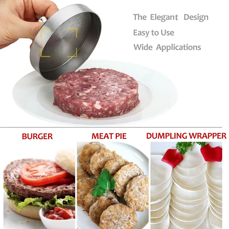 Adjustable Burger Press,Stainless Steel Hamburger Press Patty Maker,Solid Burger Maker