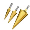 Fi18 3Pcs HSS Step Bits Set High Speed Steel Step