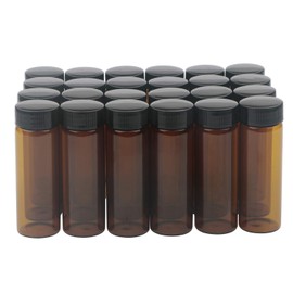 jiuwu 24 Pack 30ml (1 Oz) Brown Glass Sample Vials Liquid Bottles Lab Screwcap Capacity Travel Container
