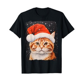 Pop Art Orange Ginger Cat Christmas Men Women Kids T-Shirt