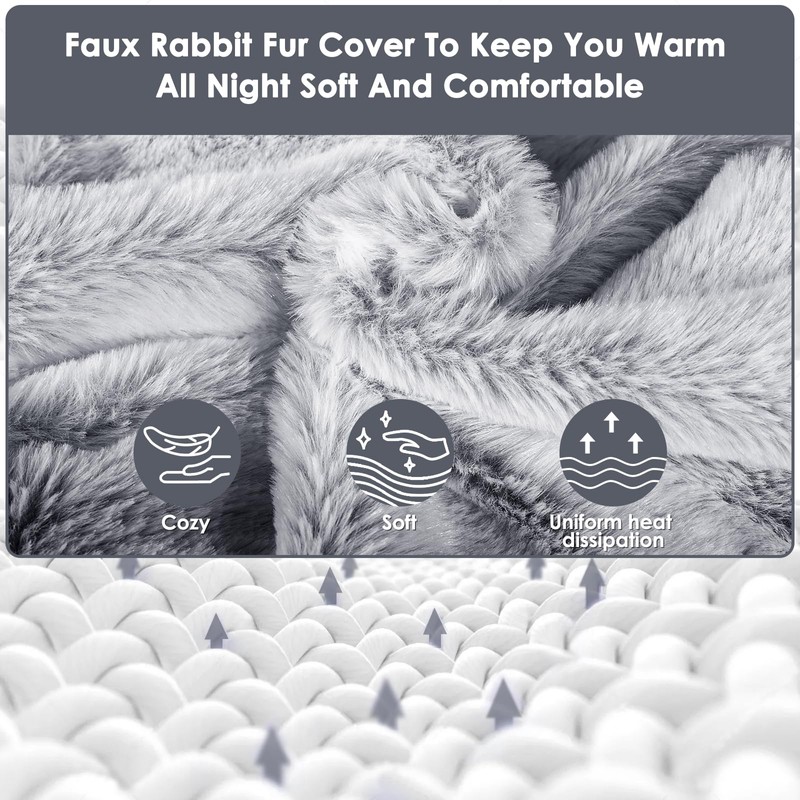 BOLEi Hot Water Bottle with Luxury Cosy Faux Fur Cover,