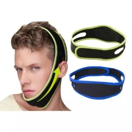 BK [비케이엠_62]남성 얼굴마사지 찍찍이 1P 턱선 만들기 [블랙(형광)／FREE] [BM_62] Men's Facial Massage Velcro 1P Jawline Creation [Black (Fluorescent) / FREE]