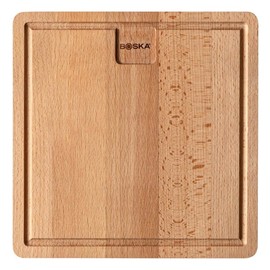 Boska Amigo S Dining Board / Serving Board / European Beech Wood / Dinner Board with Gutter / 23 x 23 cm