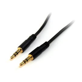StarTech MU3MMS Cable Slim Delgado de Audio Estéreo Mini Jack Plug 3.5 mm TRRS, 0.9 m, Negro