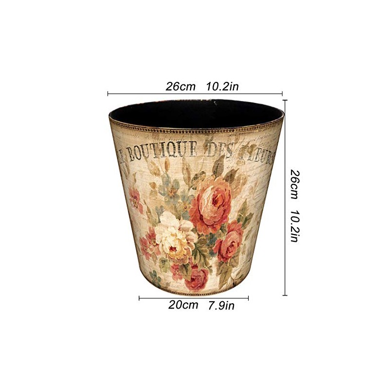 Scakbyer 10L/2.64 Gallon PU Leather Trash Can, Decorative Waterproof Wastebasket