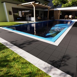 Professional Floor Grate Shower Mat Swimming Pool Sauna Non-Slip Mat Bath Mat XXL (Black)