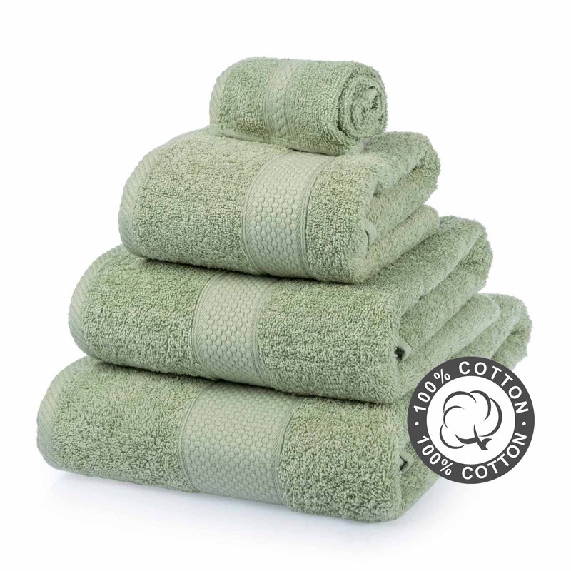 HOMESCAPES Sage Green Turkish Cotton Bath Sheet Super Soft Thick