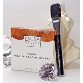 LAURA GELLER BAKED MEDITERRANEAN BRONZER .35 OZ + LAURA GELLER BRUSH!