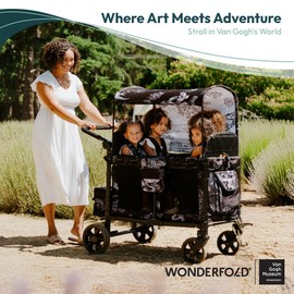 WONDERFOLD Carriage Fabric for W2 Elite/Luxe Collapsible Wagon Stroller - Easy to Install Van Gogh Museum Replacement Fabric - Almond Blossom