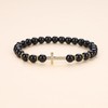 COAI Black Tourmaline Cross Bracelet for, Stone Beaded Bracelet, Jesus