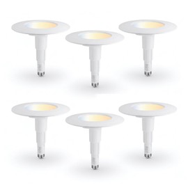 Soliseed 5/6 Inch 5CCT Retrofit LED Recessed Lighting 6 Pack,Selectable 2700K-5000K,12W=60W 800LM,Dimmable Adjustable Downlight,Tool-Free Easy Installation for New Construction/Remodel/Damp Locations