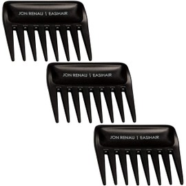 Jon Renau Wide Tooth Comb - Detangling Comb For Synthetic, HD Fiber & Human Hair (3-Pack)