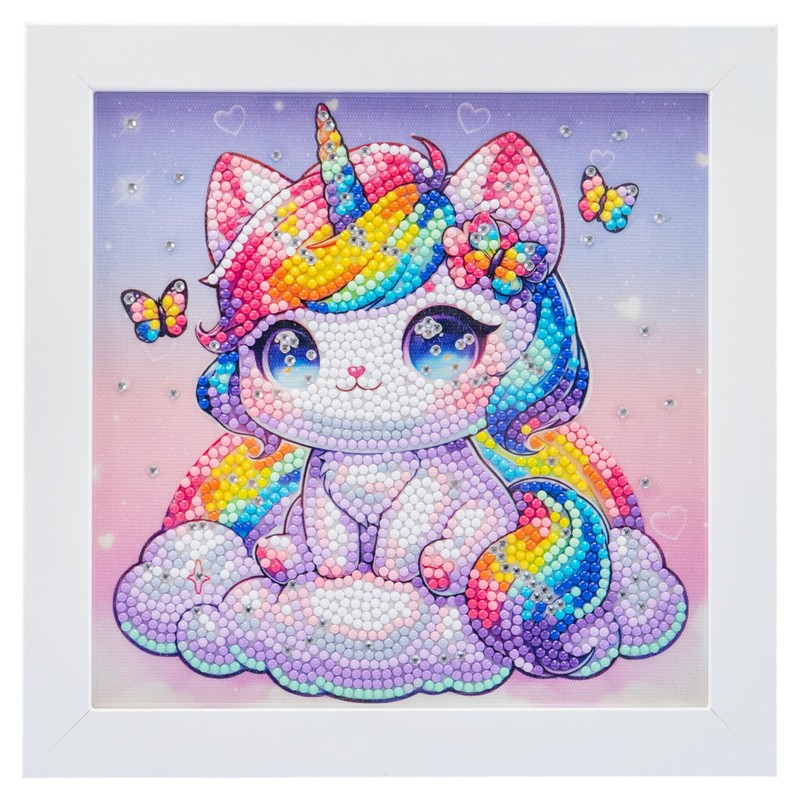 DIAMANTINY Design Art Quadretto - Kawaii - Gattino Unicorno con