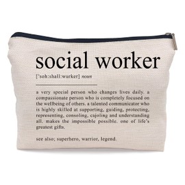 Ayxvt Social Worker Definition Cosmetic Bag Decorative Women's Makeup Bag Zipper Pouch Travel Toiletry,Social Worker Appreciation Gifts,Social Worker Graduation Gifts