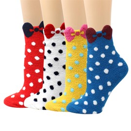 LIVEBEAR 4-Pack Womens Thick Soft Warm Comfort Winter Socks Made in Korea (Cozy)