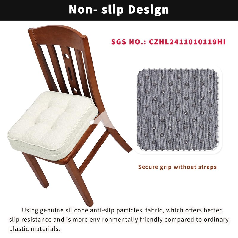 GOFORIT Memory Foam Cushion，Square Seat Cushions for Dining Chairs,Non-Slip Chair