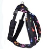 CosyDogs Fleece Dog Harness in Black With Multi Coloured Paws: