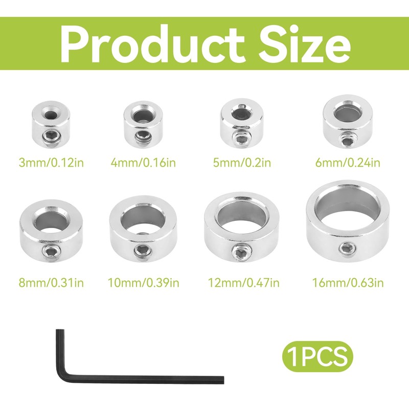 8 Piece Depth Stop Rings Set, Depth Stop for Drills