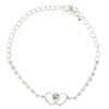 Mi Amore Ankle Bracelet with Heart Shaped and Rhinestone Accents