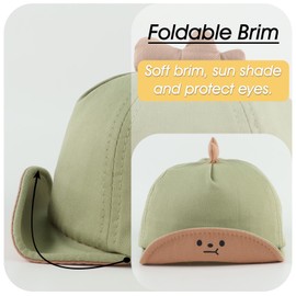 Peecabe Baby Baseball Cap Toddler Infant Boys Girls Sun Hat Breathable Cute Hats for Spring Summer 6M-3T (US, Age, 3 Months, 12 Months, Cartoon Green)