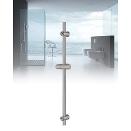 Vanbus Outdoor Shower Slide Bar 32-Inch with Adjustable Handheld Shower Head Holder for Bathroom Wall Mount SUS 304 Stainless Steel Brushed Finish (Brushed Nickel)