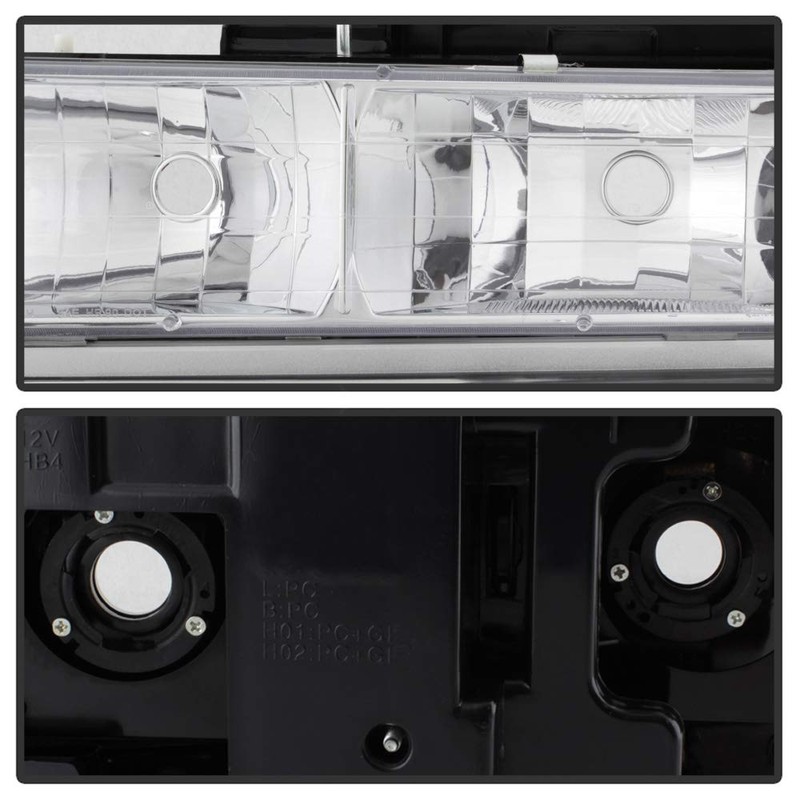 ACANII - For 1994-1998 Chevy Silverado Tahoe Suburban Chrome Bumper+Headlights+Signal