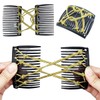 4 Pieces Elastic Hair Comb Clips Magic Stretchy Double Comb