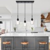 PENDRION Modern 3-Light Pendant Island Light Fixture Black Ceiling Hanging