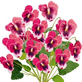 GnFlus Pink Artificial Flowers 3 Pack Pansy Flowers Artificial Silk Flowers 18" Realistic Fake Flowers for Decoration Indoor Faux Flowers for Vase Home Wedding Flower Bouquet Table Centerpiece Decor