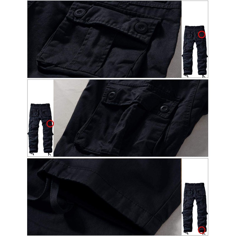 Match Men's Straight Fit Wild Cargo Pants(32,6064 Grayish Black)