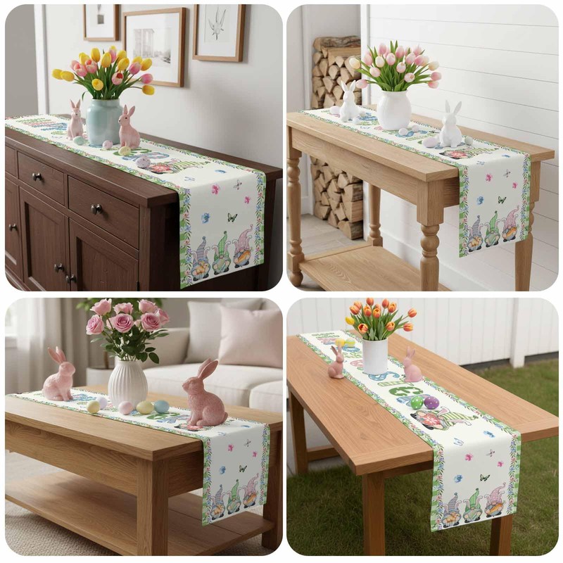 Easter Table Runner Gnome Spring Table Runners 72 Inches Long