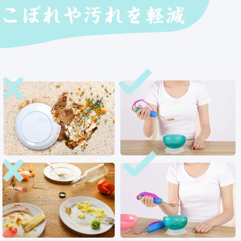 DEEYOTA Meal Aid Dish, Anti-slip Bowl, Anti-Shake, No Turning, Bowl,
