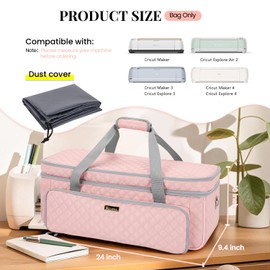 Carrying Case for Cricut Maker 4, Maker 3, Explore 4, Explore 3, Explore Air 2, Double-Layer Machine Bag with Dust Cover, Storage Organizer Craft Tote Bag for Cricut Accessories and Tools(Bag Only)