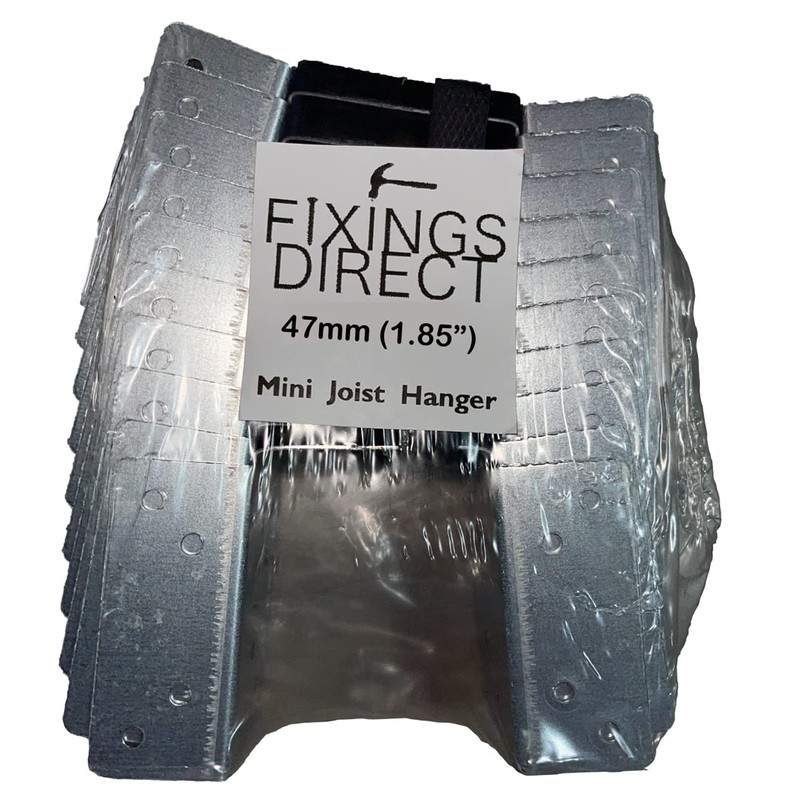 10x Mini Joist Hanger - 47mm 1.85" Timber to Timber
