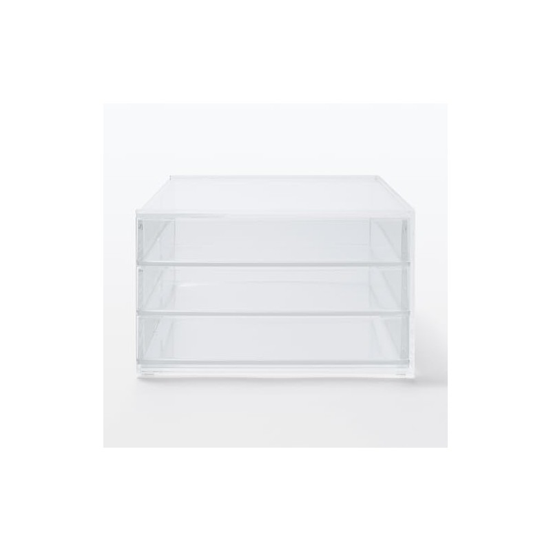 MUJI - Funda de almacenamiento de acrílico con 3 cajones,