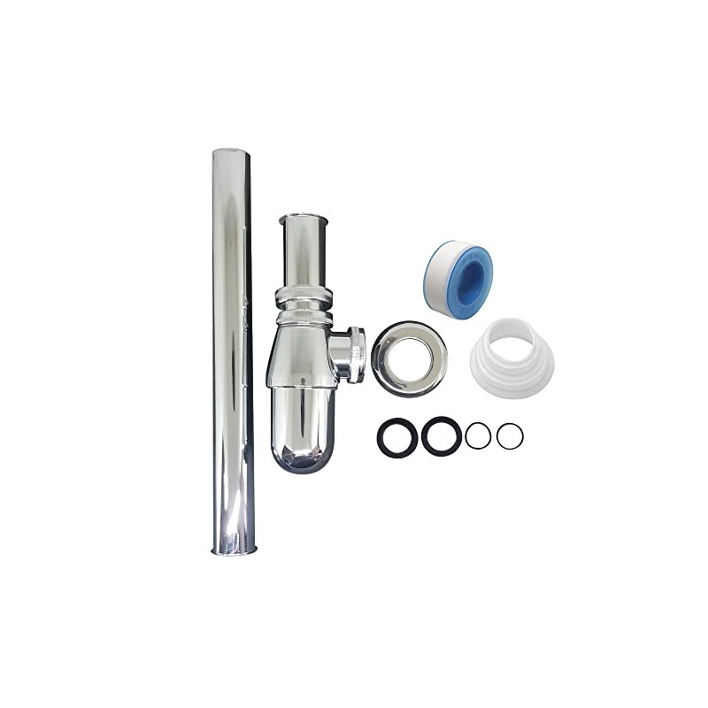 Classical Basin Bottle Trap Chrome Sink Bathroom Waste Pipe 1-1/4