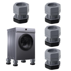 Pack of 4 Vibration Damper Washing Machine Feet Pad Foot Pads, Vibration Damper Non-Slip, Rubber Feet, Non-Slip, Universal Vibration Damper for Washing Machines Dryers, Adjustable Height 8 cm (A)