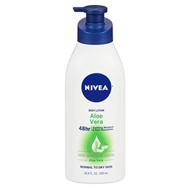Nivea Lotion Aloe Vera 48 Hour 16.9 Ounce Pump (500ml) (6 Pack)