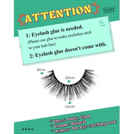 Lashes Mink Lashes Fluffy Eyelashes Cat Eyelashes Natural Eyelashes Fake Lashes False Eyelashes 3D Lashes Pack 10 Pairs D-M03