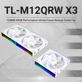 Thermalright TL-M12QRW X3 Case Fan-120mm Quiet,Wireless Splicing Building Block CPU Fan Reverse,Infinity Mirror ARGB Lighting Effects,New Power Chip Module Simplifies Wiring Management