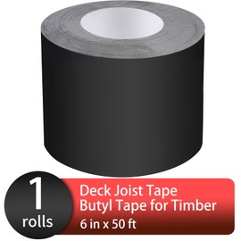 DPEI 6" x 50' Joist Tape for Decking Butyl Flashing Tape Decking Joist Self-Adhesive Waterproof,Weather Butyl Tape for Joists,Beams,Wood