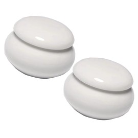 2 Pieces Nail Dappen Cup Ceramic Dappen Dish Round Nail Cup Nail ArtDappen Cup Nail Art Liquid Powder Dish Nail Dappen Dish Cup Nail Dapping Dish with Lid for Nail Art Manicure Care, White
