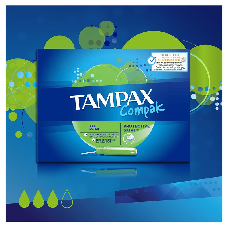 Tampax Compak Super Tampons With Applicator 18X