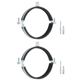 uxcell 2 Pcs Adjustable Pipe Bracket Clamp, 4-1/2"(114mm) Wall Ceiling Mount Split Ring Pipe Hanger Galvanized Iron Pipe Strap Support with Screw & Expansion Tube for Pipe Tube