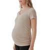 Pact Organic Cotton V-Neck Ruched Maternity Tee Shirts, Soft Pregnancy
