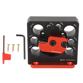 Haosie 8 Holes Adjustable Dowel Jig, Aluminum Alloy Dowel Maker, Black and Red Drill Jig for Wooden Rods Sticks Woodworking