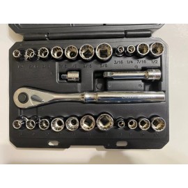 Craftsman NEW Craftsman 25-PC Socket Wrench Set. 1/4 and 3/8 drive 12-PT sockets.