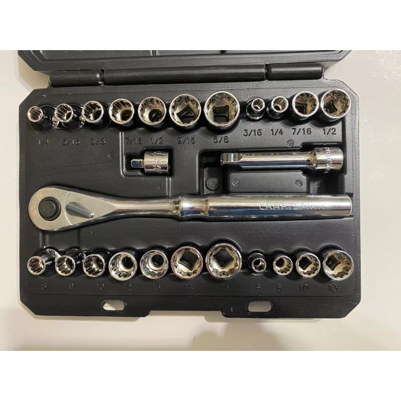 Craftsman NEW Craftsman 25-PC Socket Wrench Set. 1/4 and 3/8